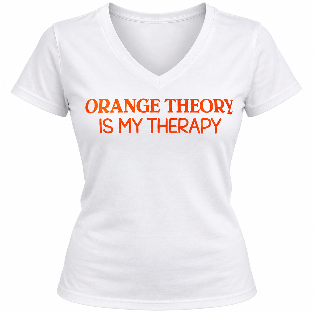 Orange Theory Is My Therapy – Women's V-Neck T-Shirt