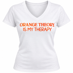 Orange Theory Is My Therapy – Women's V-Neck T-Shirt